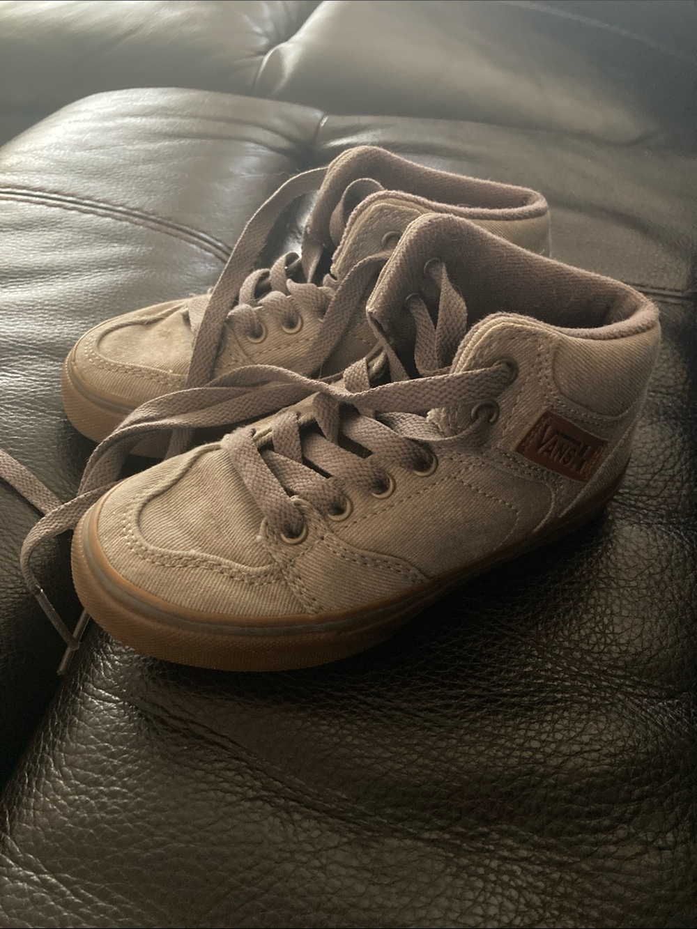 Vans Kids Tan/Brown High-Top Canvas Sneakers